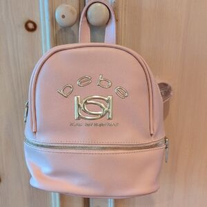 Bebe Blush Backpack with Gold Accents